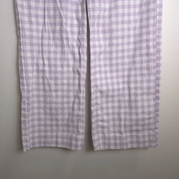 OLD NAVY Retro Gingham High-Waisted Cropped Wide-Leg Chino Pants 10 Tall - Picture 4 of 10